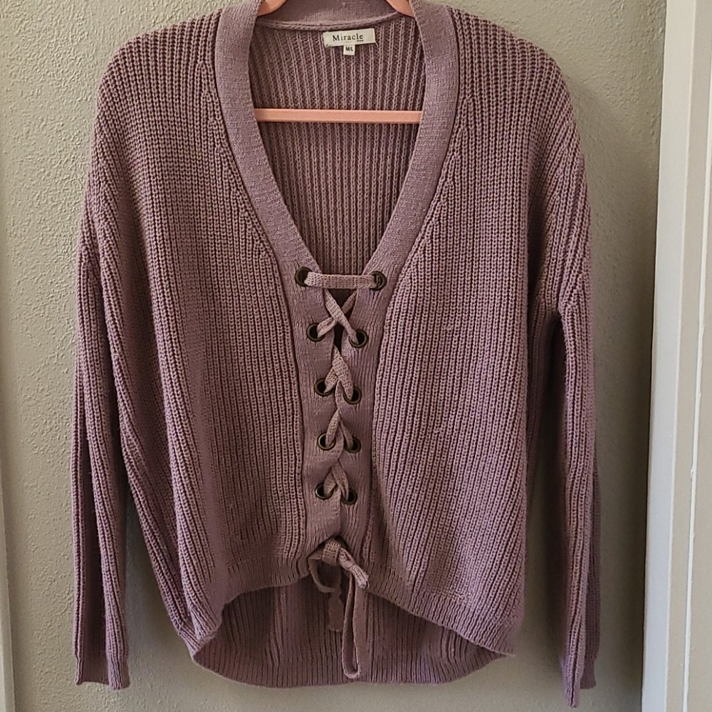 Lilac Laced front sweater